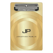 Aangepaste Glamoureuze Faux Gold Monogram Sjabloon Mini Klembord (Voorkant)