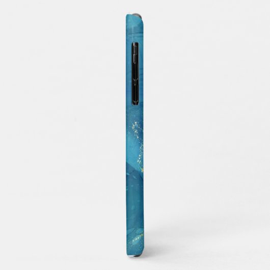 Aangepaste Glamoureuze Gouden Sparkle Blauw Marmer Case-Mate iPhone Case (Achterkant/links)