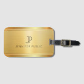 Aangepaste Glamoureuze Gouden Uitzicht Elegante Sj Bagagelabel (Voorkant (horizontaal))
