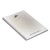 Aangepaste Glamoureuze Moderne Monogram Elegant Sj Notitieboek (Rechterzijde)