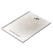 Aangepaste Glamoureuze Moderne Monogram Elegant Sj Notitieboek (Linkerzijde)