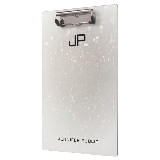 Aangepaste Glamoureuze Moderne Monogrammed Elegant Klembord (Links)