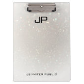 Aangepaste Glamoureuze Moderne Monogrammed Elegant Klembord (Voorkant)