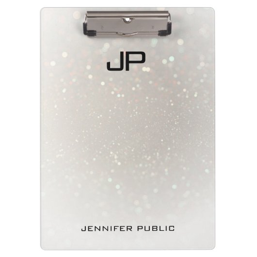 Aangepaste Glamoureuze Moderne Monogrammed Elegant Klembord (Voorkant)