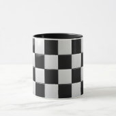 Aangepaste, glanzend zwarte en witte mug. mok (Midden)