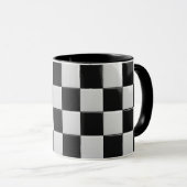 Aangepaste, glanzend zwarte en witte mug. mok (Voorkant rechts)