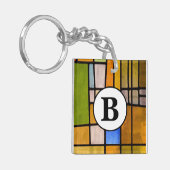 Aangepaste Glas in lood AcrylSleutelhanger Sleutelhanger (Voorkant Links)