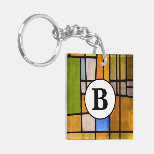 Aangepaste Glas in lood AcrylSleutelhanger Sleutelhanger (Voorkant Links)