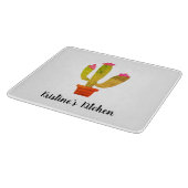 Aangepaste glassnijplank met schattig cactus plant snijplank (Hoek)