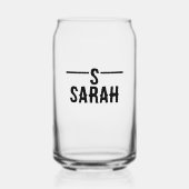 Aangepaste glaswareset met Monogram Initiaal & Naa Blikvorm Glas (Voorkant)