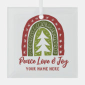 Aangepaste glazen Boho kerstboomornament Glas Ornament (Voorkant)