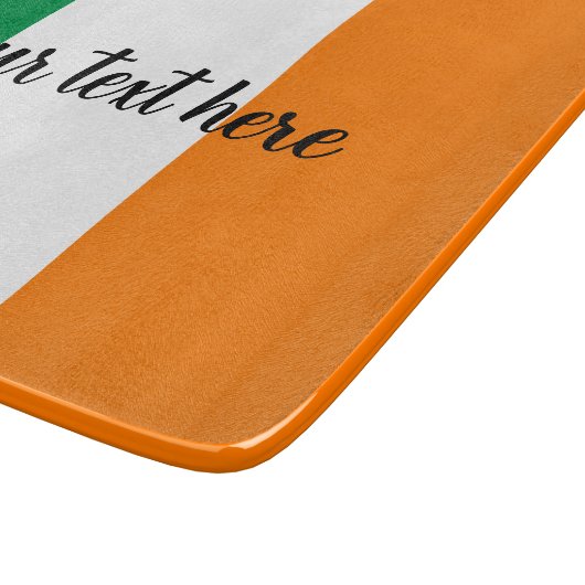 Aangepaste glazen snijplank met Ierse vlag ontwerp (Hoek)