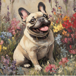 Aangepaste glimlachende tuin Franse Bulldog Begroe Kaart