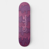 Aangepaste Glitter Drip Donker Paarse & Roze Smelt Persoonlijk Skateboard (Voorkant)