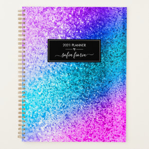 Aangepaste Glitter Elegant Script Name 2021 Planner