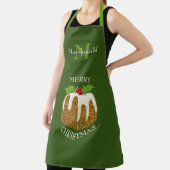 Aangepaste GLITTER Green Kerstmis Pudding Schort (Insitu)
