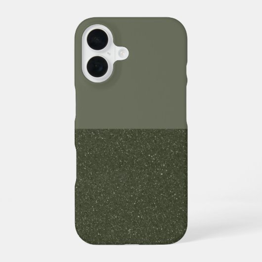 Aangepaste Glitter & Matte Moss iPhone 16 Hoesje (Achterkant)