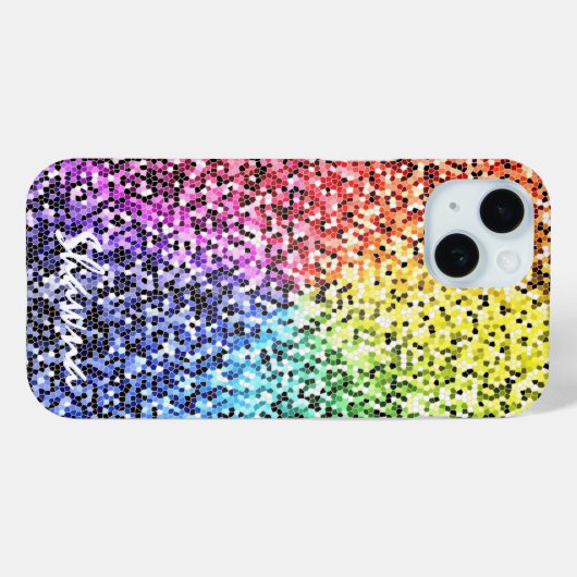 Aangepaste Glitter Rainbow iPhone Case Sparkle (Achterkant (horizontaal))