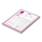 Aangepaste Glitter Roze Luipaardprint Factuur Notitieblok (Linkerzijde)
