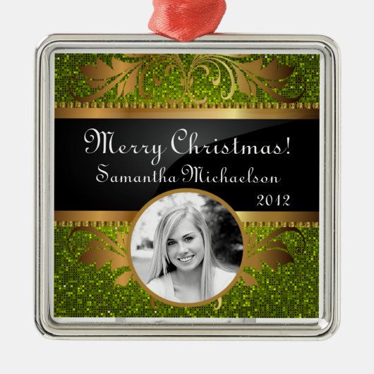 Aangepaste Glitter Sequin voor sierdoeleinden Limo Metalen Ornament (Voorkant)