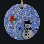 Aangepaste GLITTER SNOWMAN-versiering Keramisch Ornament<br><div class="desc">De Naam van de douane en het jaar ... Glitter kijken zonder enige rotzooi... perfect voor iedereen die van het vakantieseizoen houdt!</div>