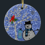 Aangepaste GLITTER SNOWMAN-versiering Keramisch Ornament<br><div class="desc">De Naam van de douane en het jaar ... Glitter kijken zonder enige rotzooi... perfect voor iedereen die van het vakantieseizoen houdt!</div>