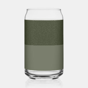 Aangepaste Glitter-Top Moss Green Glass Can Blikvorm Glas