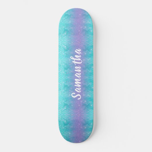 Aangepaste Glitter Zeemeermin Persoonlijk Skateboard (Voorkant)