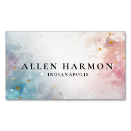 Aangepaste glitters Blauwe Opal Steen Achtergrond Magnetisch Visitekaartje