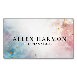 Aangepaste glitters Blauwe Opal Steen Achtergrond Magnetisch Visitekaartje