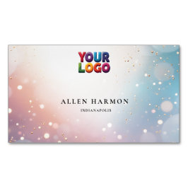 Aangepaste glitters Blauwe Opal Steen Achtergrond Magnetisch Visitekaartje