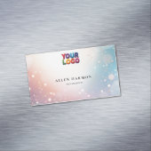 Aangepaste glitters Blauwe Opal Steen Achtergrond Magnetisch Visitekaartje (Voorbeeld)
