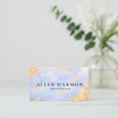 Aangepaste glitters Blauwe Opal Steen Achtergrond Visitekaartje (Staand voorkant)