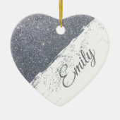 Aangepaste glitterspray keramisch ornament (Voorkant)