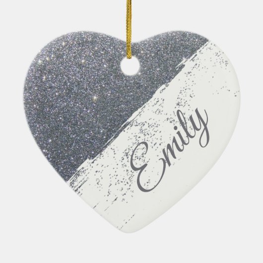 Aangepaste glitterspray keramisch ornament (Achterkant)