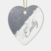 Aangepaste glitterspray keramisch ornament (Links)