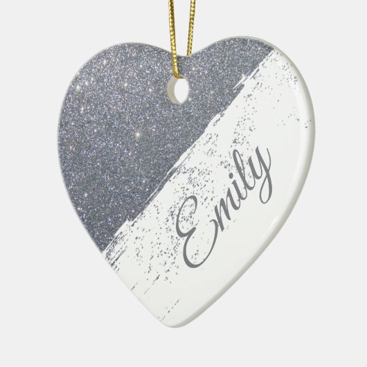 Aangepaste glitterspray keramisch ornament (Links)