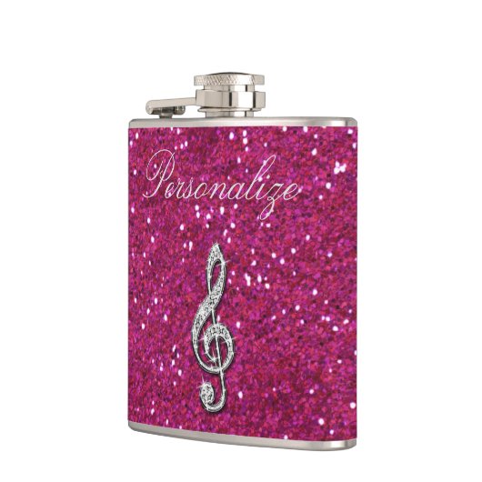 Aangepaste Glitzy Sparkly Diamond Music Note Heupfles (Links)