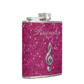 Aangepaste Glitzy Sparkly Diamond Music Note Heupfles (Rechts)