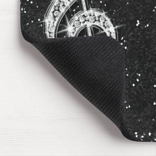 Aangepaste Glitzy Sparkly Diamond Music Note Muismat (Hoek)