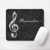 Aangepaste Glitzy Sparkly Diamond Music Note Muismat (Met muis)