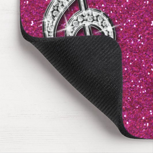 Aangepaste Glitzy Sparkly Diamond Music Note Muismat (Hoek)