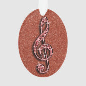 Aangepaste Glitzy Sparkly Diamond Music Note Ornament (achterkant)