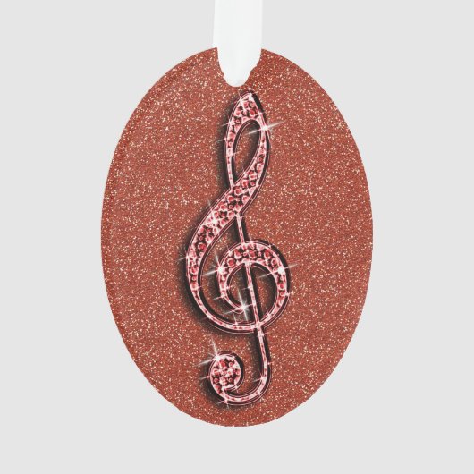 Aangepaste Glitzy Sparkly Diamond Music Note Ornament (achterkant)