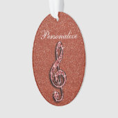 Aangepaste Glitzy Sparkly Diamond Music Note Ornament (voorkant)