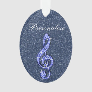 Aangepaste Glitzy Sparkly Diamond Music Note Ornament