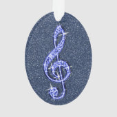 Aangepaste Glitzy Sparkly Diamond Music Note Ornament (achterkant)