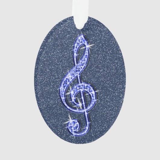 Aangepaste Glitzy Sparkly Diamond Music Note Ornament (achterkant)