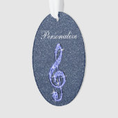 Aangepaste Glitzy Sparkly Diamond Music Note Ornament (voorkant)
