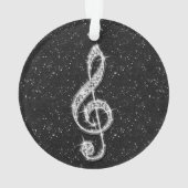 Aangepaste Glitzy Sparkly Diamond Music Note Ornament (achterkant)